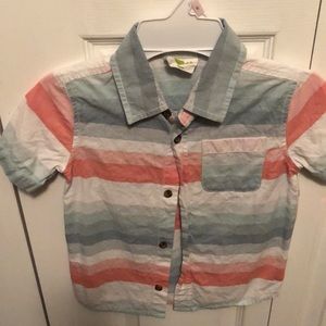 Short sleeve toddler button up shirt.
